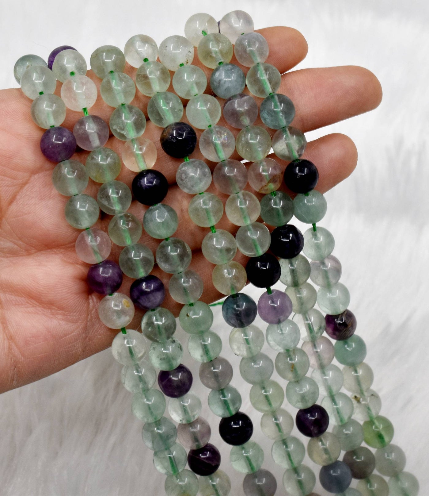Multi Fluorite Beads, Natural Round Crystal Beads 4mm to 12mm
