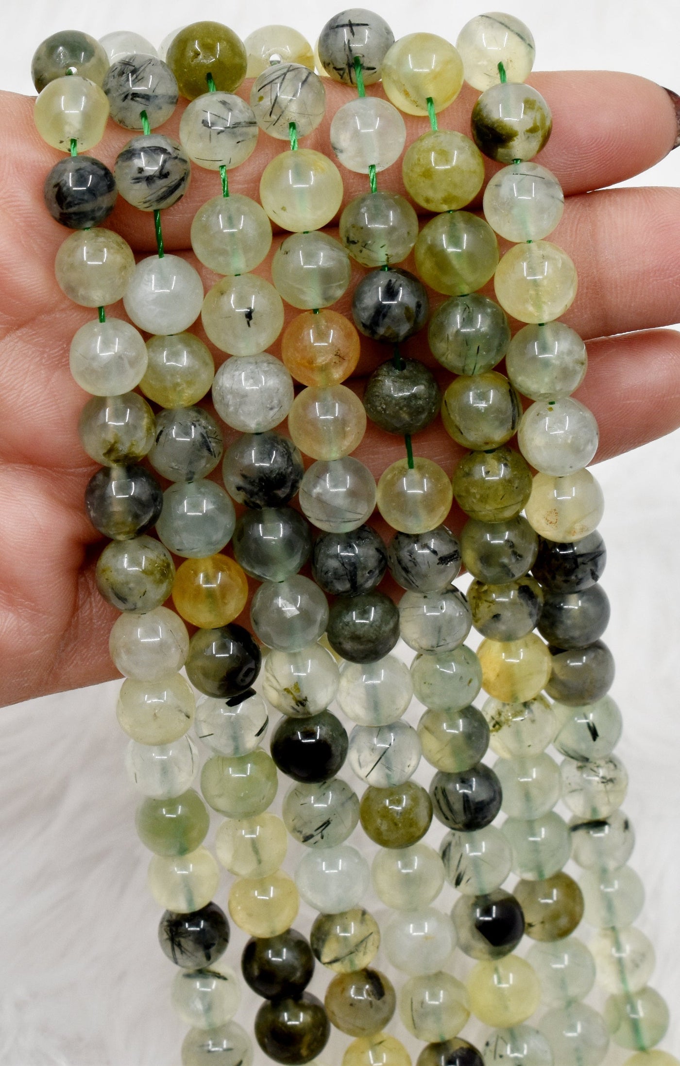 Prehnite Beads, Natural Round Crystal Beads 6mm to 10mm