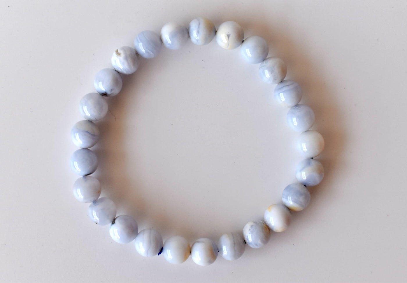 Blue Lace Agate Bracelet (Relaxation and Self Discovery)