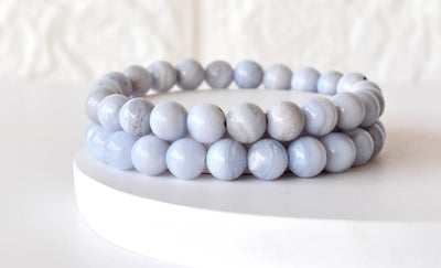 Blue Lace Agate Bracelet (Relaxation and Self Discovery)