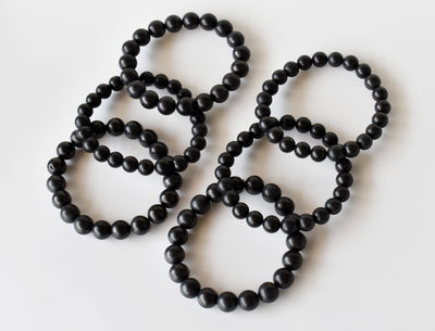Black Shungite Crystal Bracelet (Protection and Relieves Stress)
