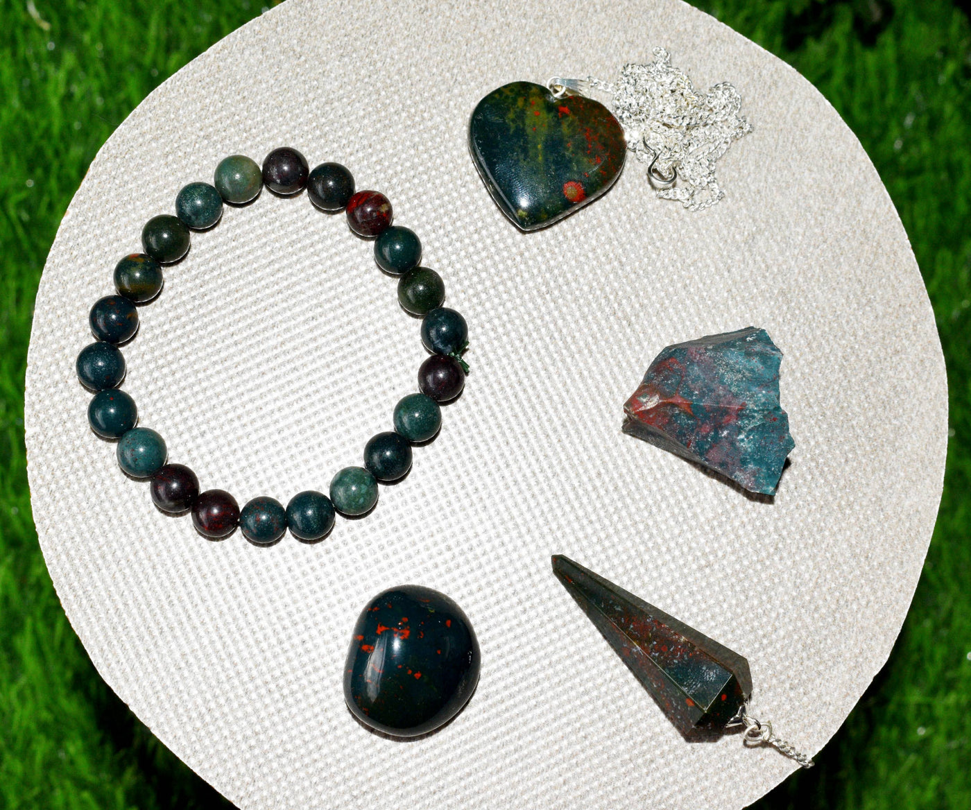 Bloodstone Crystal Gift Set For Emotional Support and Protection, Real Polished Gemstones.