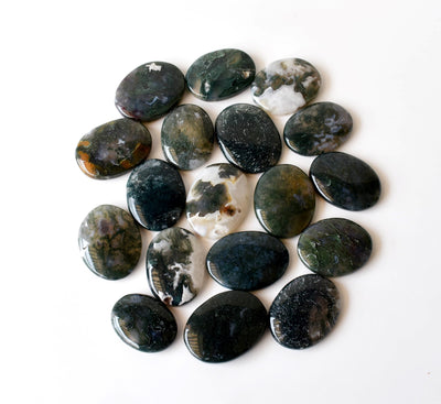 Moss Agate Pocket Stones (Trust and Self-Discipline)