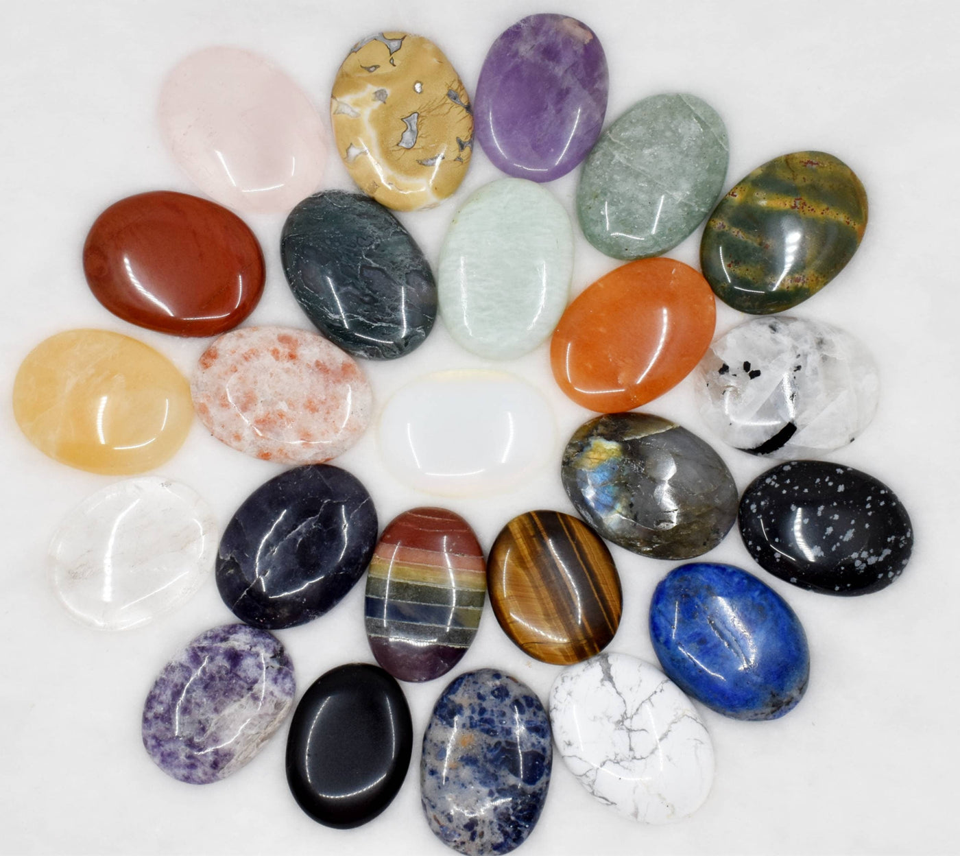 Wholesale Worry Stones Mix Lot 50 Bulk Worry Stones ~ Assorted Crystal for Anxiety Relief