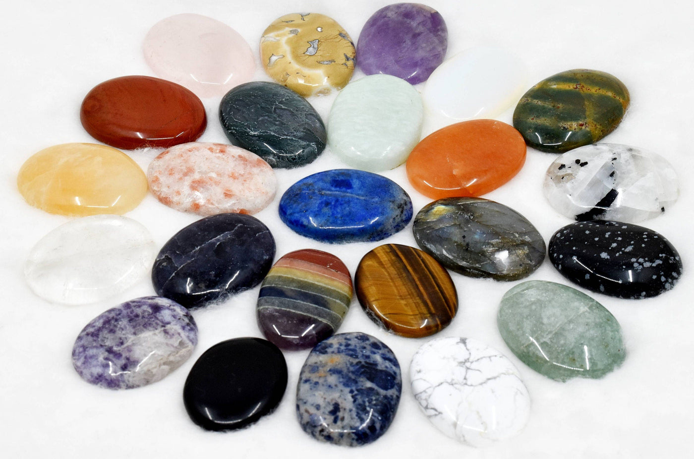 Wholesale Worry Stones Mix Lot 50 Bulk Worry Stones ~ Assorted Crystal for Anxiety Relief