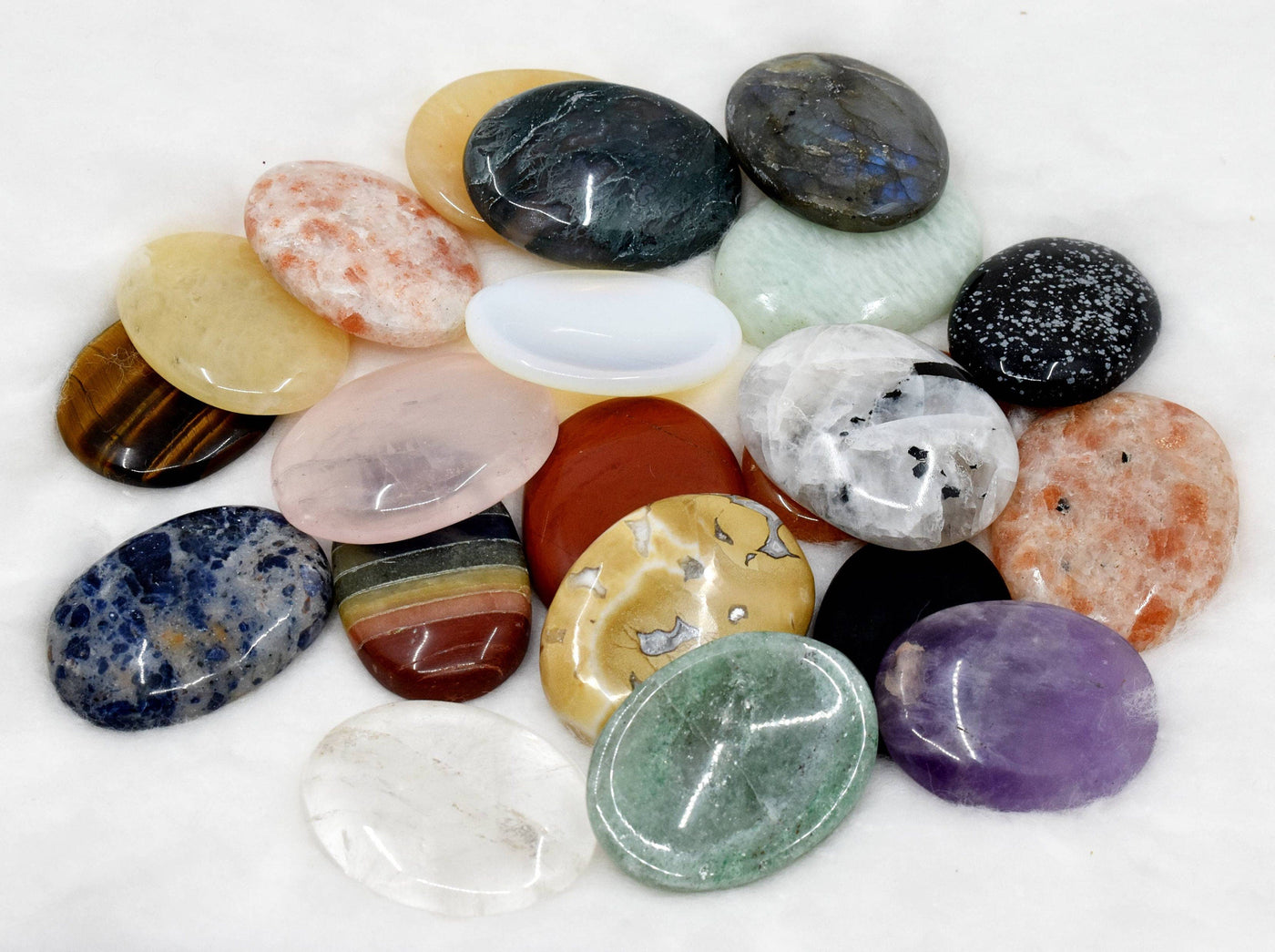 Mix 25pcs Bulk Worry Stones ,Wholesale Worry Stones, Bulk Pocket Palm Stones